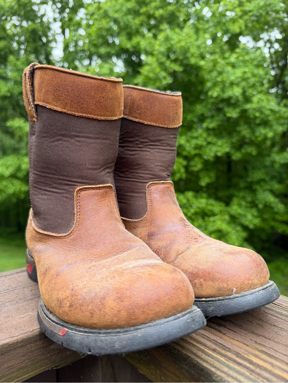 Rocky Kids Brown and Tan Pull-On Work Boots